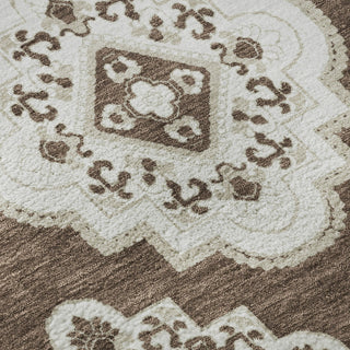 Piper Looms Mayfield Medallions AMF878 Brown Machine Washable Area Rug Swatch Image
