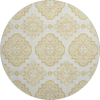 Piper Looms Mayfield Medallions AMF878 Gold Machine Washable Area Rug Round Main Image