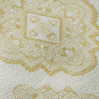 Piper Looms Mayfield Medallions AMF878 Gold Machine Washable Area Rug Swatch Image
