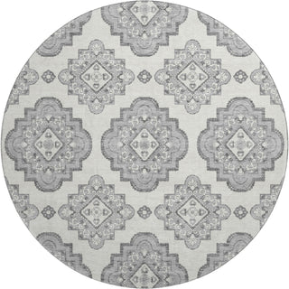 Piper Looms Mayfield Medallions AMF878 Gray Machine Washable Area Rug Round Main Image