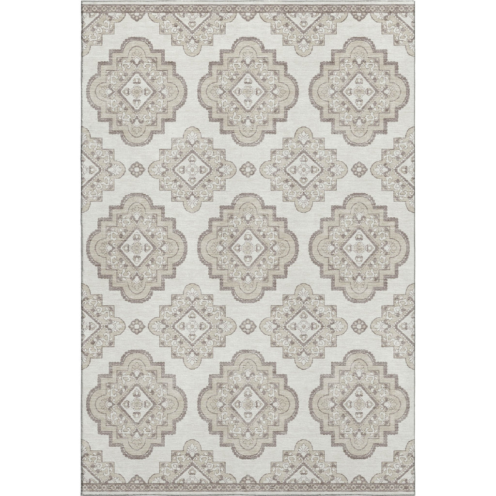 Ivory Machine Piper Looms Mayfield Medallions AMF878 Ivory Machine Washable Area Rug ...