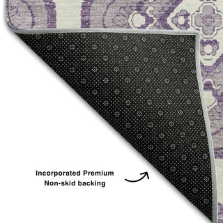 Piper Looms Mayfield Medallions AMF878 Lavender Machine Washable Area Rug Backing Image