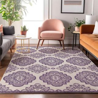Piper Looms Mayfield Medallions AMF878 Lavender Machine Washable Area Rug Lifestyle Image Feature