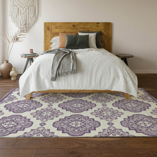 Piper Looms Mayfield Medallions AMF878 Lavender Machine Washable Area Rug Lifestyle Image Feature