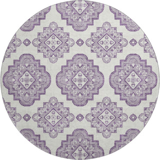 Piper Looms Mayfield Medallions AMF878 Lavender Machine Washable Area Rug Round Main Image