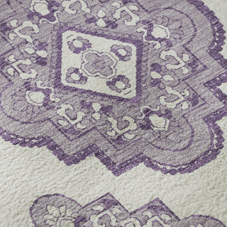 Piper Looms Mayfield Medallions AMF878 Lavender Machine Washable Area Rug Swatch Image