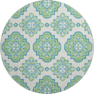 Piper Looms Mayfield Medallions AMF878 Lime Machine Washable Area Rug Round Main Image