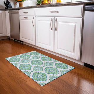 Piper Looms Mayfield Medallions AMF878 Lime Machine Washable Area Rug Scatter Lifestyle Image Feature