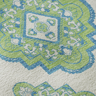 Piper Looms Mayfield Medallions AMF878 Lime Machine Washable Area Rug Swatch Image