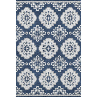 Piper Looms Mayfield Medallions AMF878 Navy Machine Washable Area Rug main image