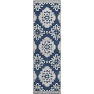 Piper Looms Mayfield Medallions AMF878 Navy Machine Washable Area Rug Runner Main Image