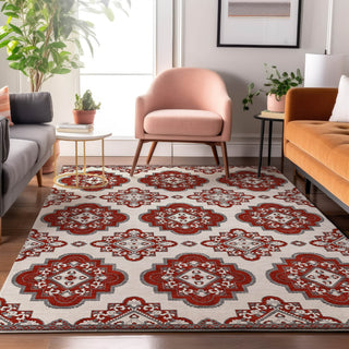 Piper Looms Mayfield Medallions AMF878 Red Machine Washable Area Rug Lifestyle Image Feature