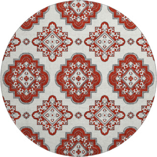 Piper Looms Mayfield Medallions AMF878 Red Machine Washable Area Rug Round Main Image