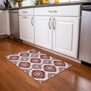 Piper Looms Mayfield Medallions AMF878 Red Machine Washable Area Rug Scatter Lifestyle Image Feature