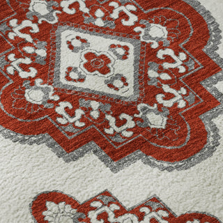 Piper Looms Mayfield Medallions AMF878 Red Machine Washable Area Rug Swatch Image