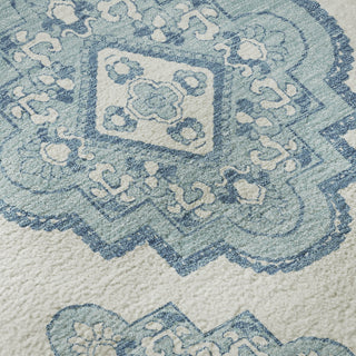 Piper Looms Mayfield Medallions AMF878 Teal Machine Washable Area Rug Swatch Image