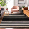 Piper Looms Mayfield Stripes AMF879 Black Machine Washable Area Rug Lifestyle Image Feature