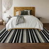 Piper Looms Mayfield Stripes AMF879 Black Machine Washable Area Rug Lifestyle Image Feature