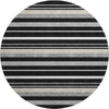 Piper Looms Mayfield Stripes AMF879 Black Machine Washable Area Rug Round Main Image
