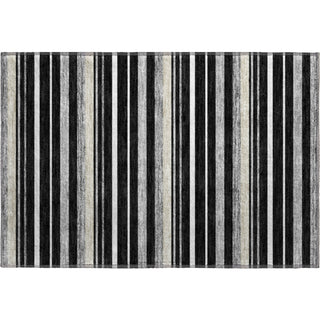 Piper Looms Mayfield Stripes AMF879 Black Machine Washable Area Rug Scatter Main Image