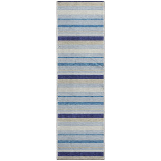 Piper Looms Mayfield Stripes AMF879 Blue Machine Washable Area Rug Runner Main Image