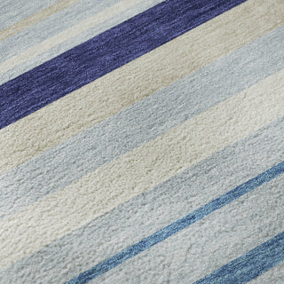 Piper Looms Mayfield Stripes AMF879 Blue Machine Washable Area Rug Swatch Image