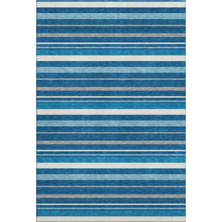 Piper Looms Mayfield Stripes AMF879 Denim Machine Washable Area Rug main image