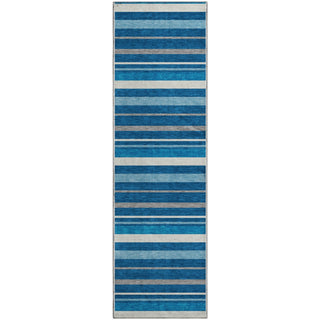 Piper Looms Mayfield Stripes AMF879 Denim Machine Washable Area Rug Runner Main Image
