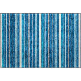Piper Looms Mayfield Stripes AMF879 Denim Machine Washable Area Rug Scatter Main Image