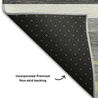 Piper Looms Mayfield Stripes AMF879 Gray Machine Washable Area Rug Backing Image