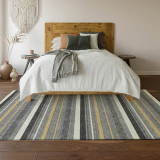 Piper Looms Mayfield Stripes AMF879 Gray Machine Washable Area Rug Lifestyle Image Feature