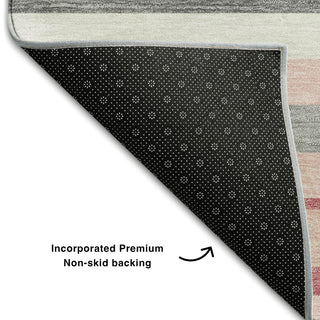 Piper Looms Mayfield Stripes AMF879 Pink Machine Washable Area Rug Backing Image