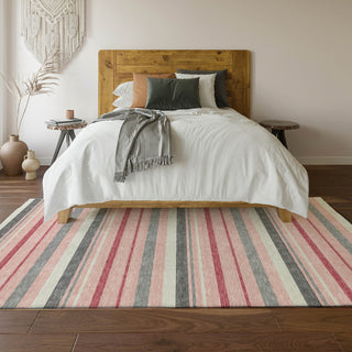 Piper Looms Mayfield Stripes AMF879 Pink Machine Washable Area Rug Lifestyle Image Feature