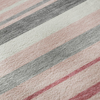 Piper Looms Mayfield Stripes AMF879 Pink Machine Washable Area Rug Swatch Image
