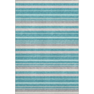 Piper Looms Mayfield Stripes AMF879 Teal Machine Washable Area Rug main image