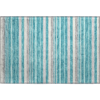 Piper Looms Mayfield Stripes AMF879 Teal Machine Washable Area Rug Scatter Main Image