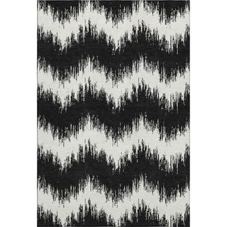 Piper Looms Mayfield Chevron AMF880 Black Machine Washable Area Rug main image