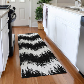 Piper Looms Mayfield Chevron AMF880 Black Machine Washable Area Rug Runner Lifestyle Image Feature