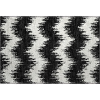 Piper Looms Mayfield Chevron AMF880 Black Machine Washable Area Rug Scatter Main Image