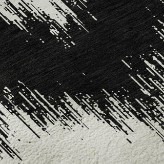 Piper Looms Mayfield Chevron AMF880 Black Machine Washable Area Rug Swatch Image