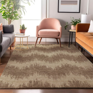 Piper Looms Mayfield Chevron AMF880 Brown Machine Washable Area Rug Lifestyle Image Feature
