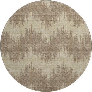 Piper Looms Mayfield Chevron AMF880 Brown Machine Washable Area Rug Round Main Image