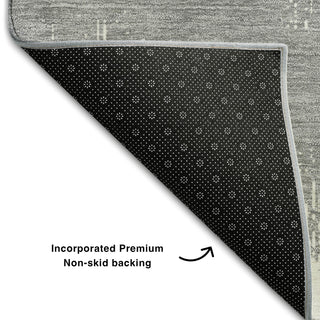 Piper Looms Mayfield Chevron AMF880 Gray Machine Washable Area Rug Backing Image