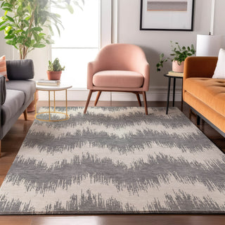 Piper Looms Mayfield Chevron AMF880 Gray Machine Washable Area Rug Lifestyle Image Feature