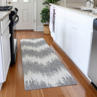 Piper Looms Mayfield Chevron AMF880 Gray Machine Washable Area Rug Runner Lifestyle Image Feature
