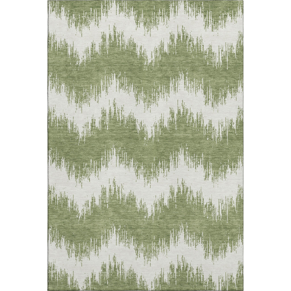 Piper Looms Mayfield Chevron AMF880 Green Machine Washable Area Rug main image