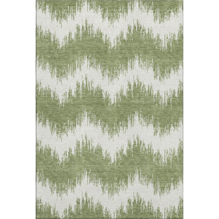 Piper Looms Mayfield Chevron AMF880 Green Machine Washable Area Rug main image