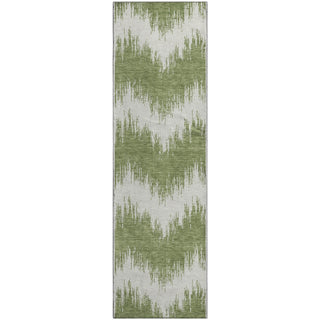 Piper Looms Mayfield Chevron AMF880 Green Machine Washable Area Rug Runner Main Image