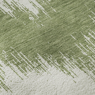 Piper Looms Mayfield Chevron AMF880 Green Machine Washable Area Rug Swatch Image