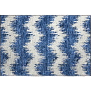 Piper Looms Mayfield Chevron AMF880 Navy Machine Washable Area Rug Scatter Main Image